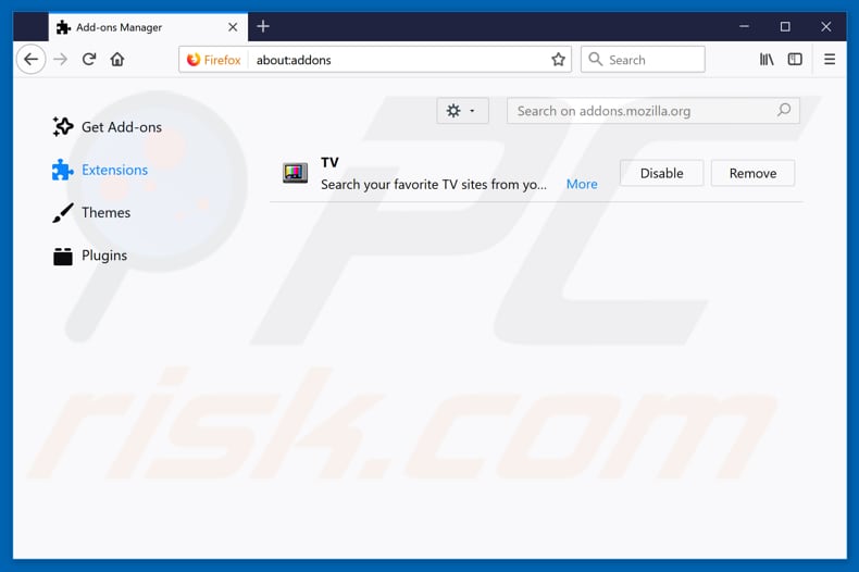 Removing search.hwatchtvnow.co related Mozilla Firefox extensions