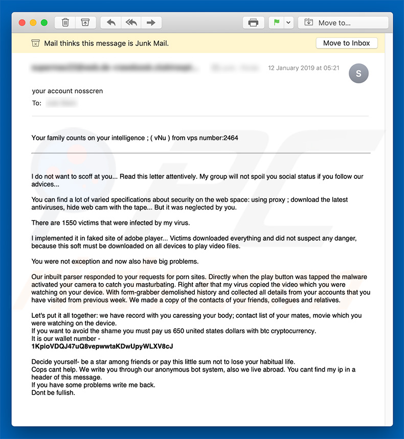 We are not going to steal a lot of time email scam (sample 3)