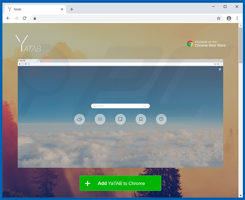 Website used to promote YaTab browser hijacker