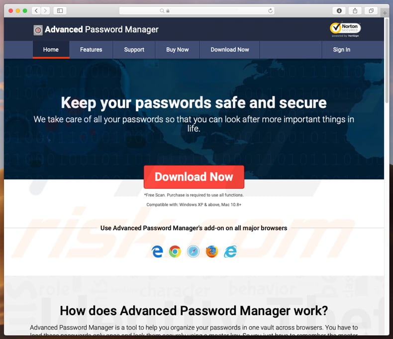 Advanced Password Manager scam