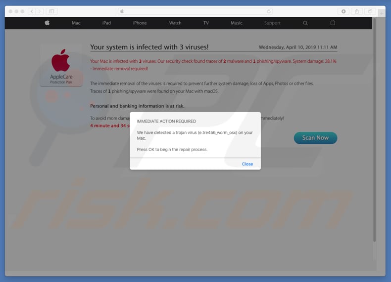 apple.security-help-center[.]club fake error