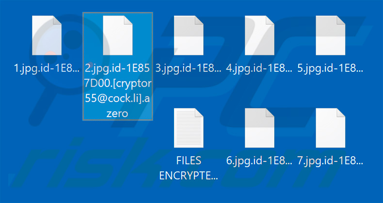 Files encrypted by Azero