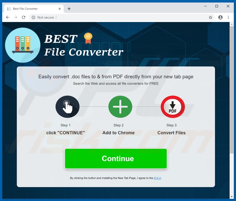 Website used to promote Best File Converter browser hijacker