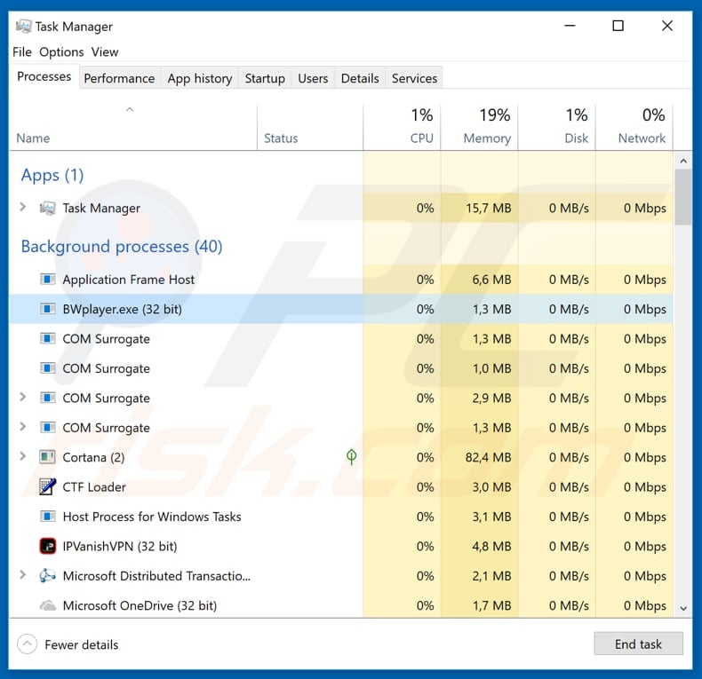 BWplayer adware