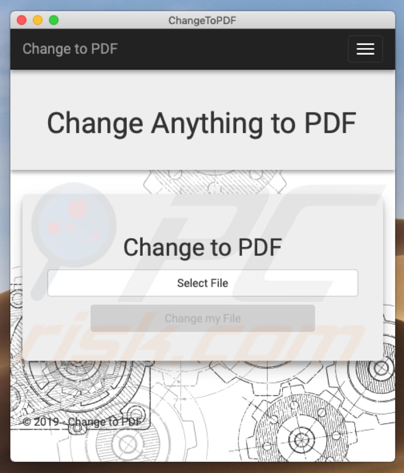 ChangeToPDF application