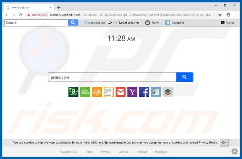 search.hclassifiedlist.net browser hijacker