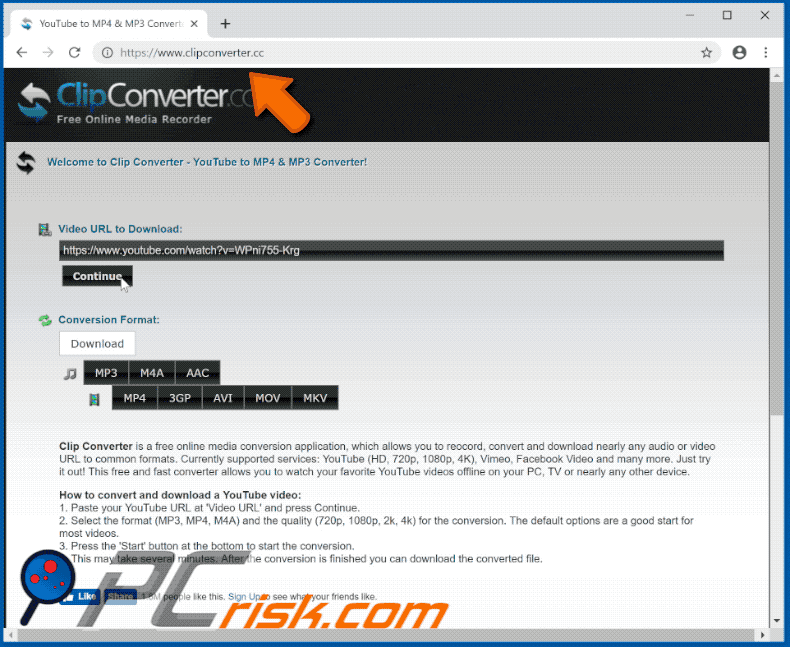 clipconverter.cc website appearance (GIF)