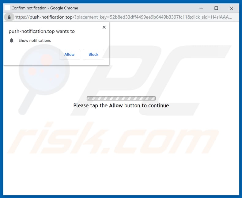 pop-up window opened by dz4link[.]com asking to show notifications