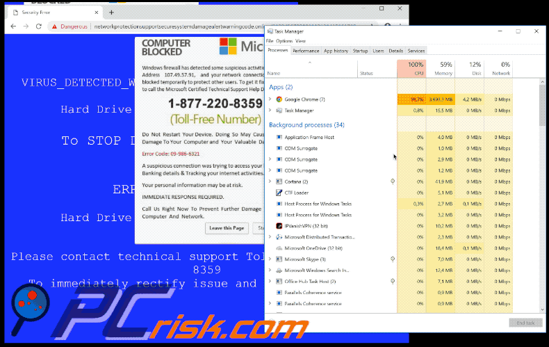 script uses up to 100 of system cpu to make browser unresponsive