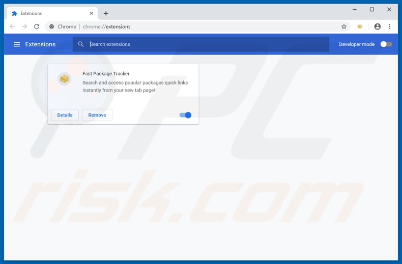 Removing search.fastpackagetracker.co related Google Chrome extensions
