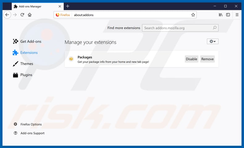 Removing search.fastpackagetracker.co related Mozilla Firefox extensions