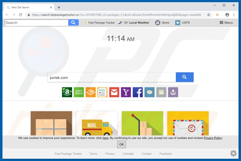 search.fastpackagetracker.co browser hijacker