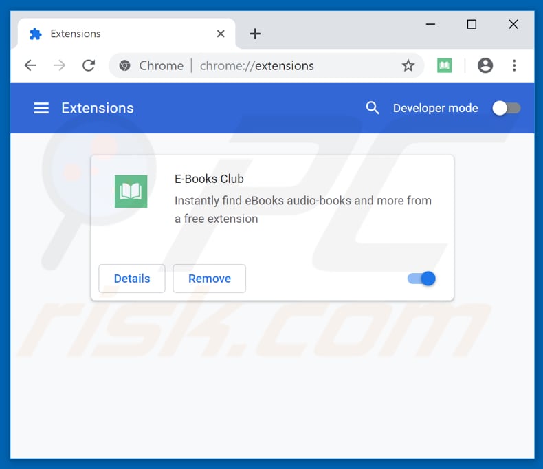 Removing feed.ebooks-club.com related Google Chrome extensions