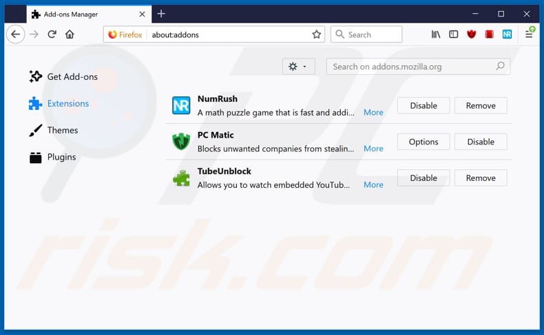 Removing feed.thegamesearcher.com related Mozilla Firefox extensions