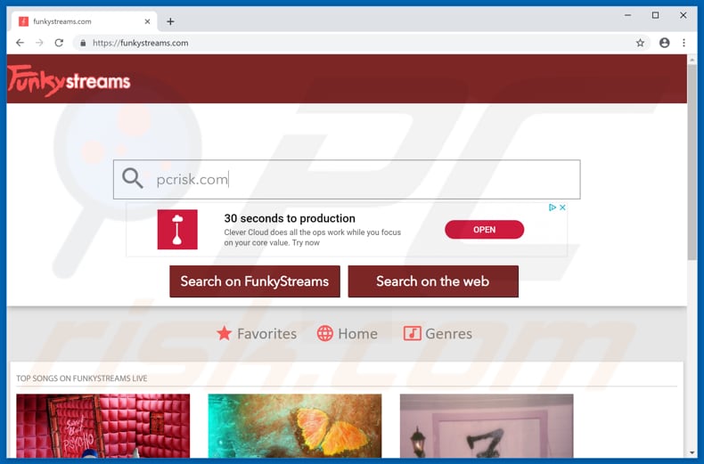 funkystreams.com browser hijacker