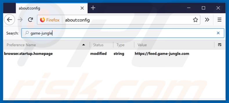 Removing feed.game-jungle.com from Mozilla Firefox default search engine