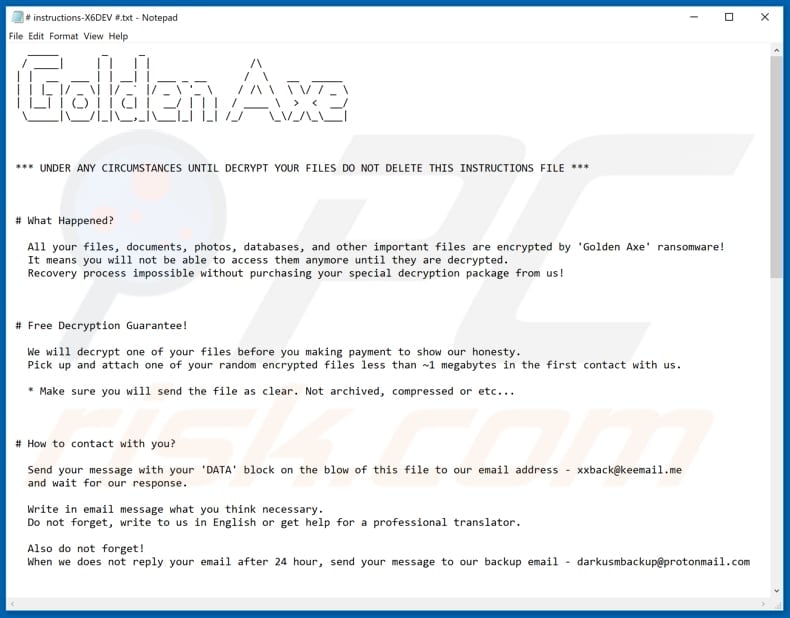 Golden Axe decrypt instructions