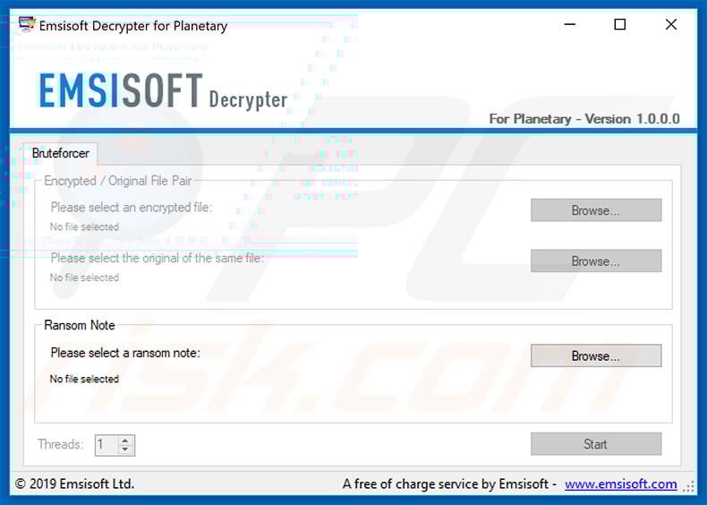 Emsisoft decrypter for PLANETARY and Mira ransomware