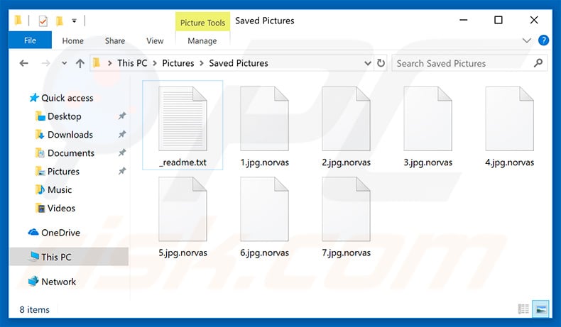 Files encrypted by Norvas