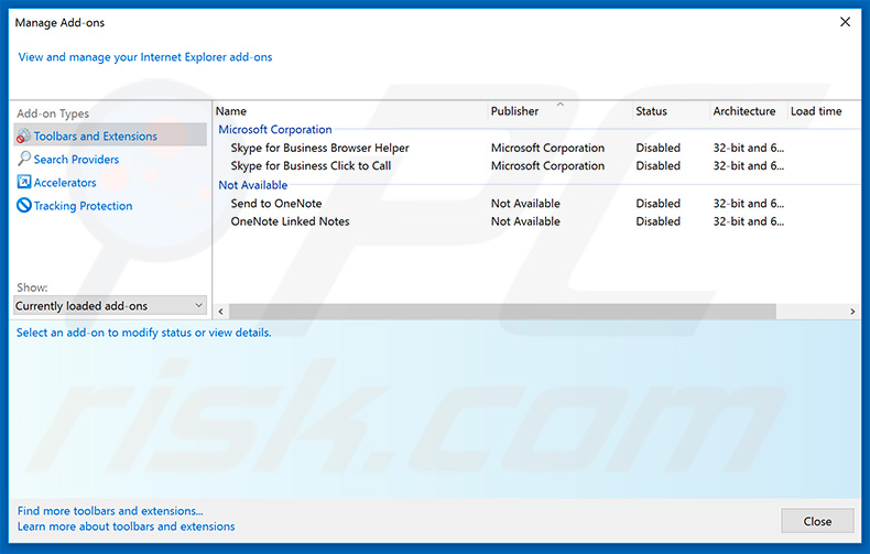 Removing nsrooting.com ads from Internet Explorer step 2