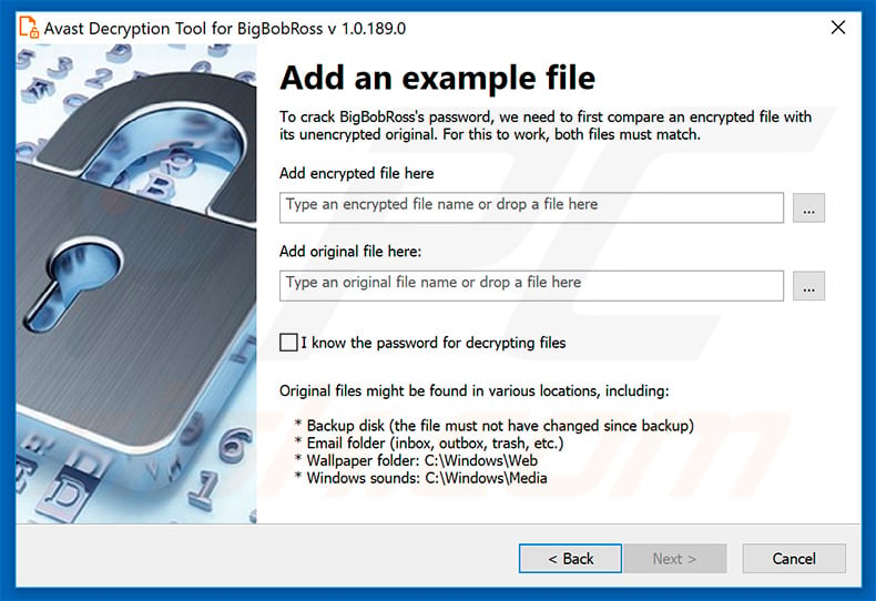 Obfuscated ransomware decrypter by Avast