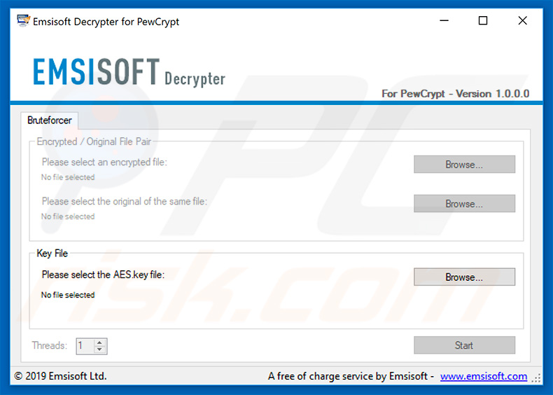 PewCrypt decrypter by Emsisoft