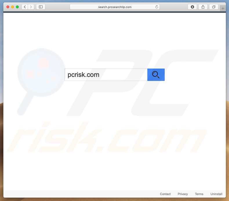 search.prosearchtip.com browser hijacker on a Mac computer