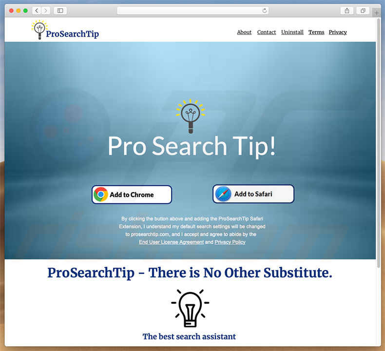 Dubious website used to promote search.prosearchtip.com