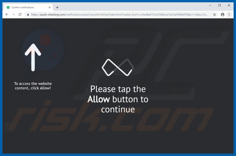 push-checking.com pop-up redirects