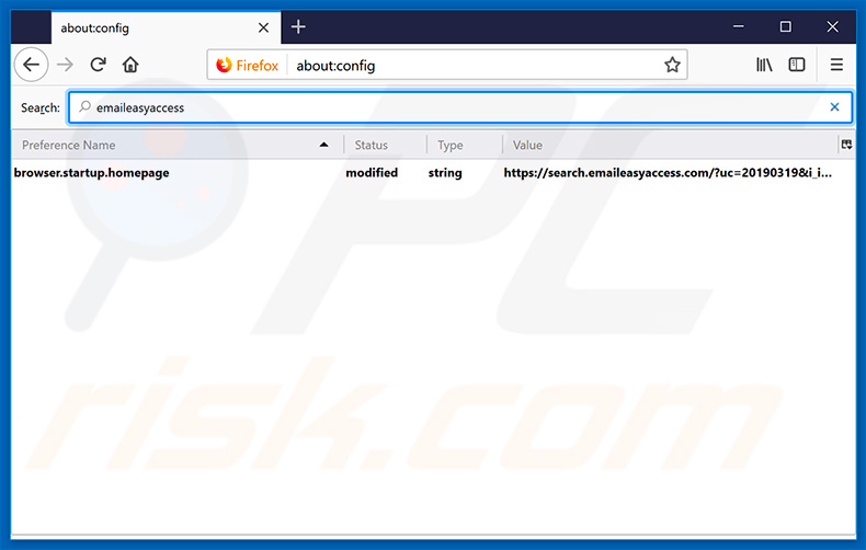 Removing search.emaileasyaccess.com from Mozilla Firefox default search engine