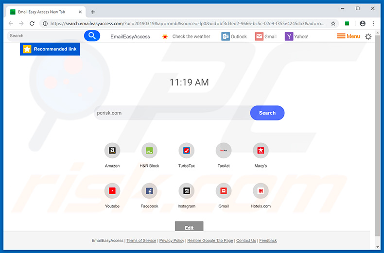 search.emaileasyaccess.com browser hijacker