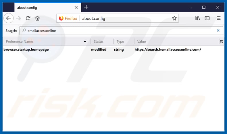 Removing search.hemailaccessonline.com from Mozilla Firefox default search engine