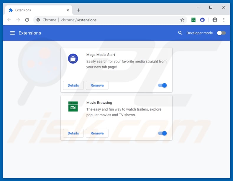 Removing searchmedia.online related Google Chrome extensions