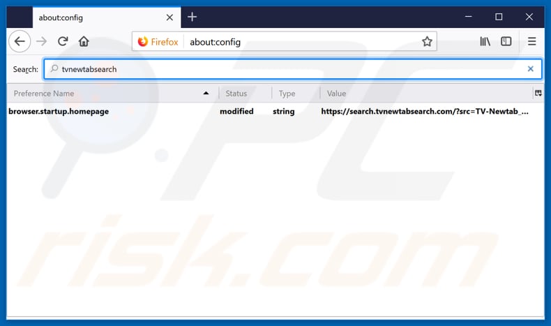 Removing search.tvnewtabsearch.com from Mozilla Firefox default search engine