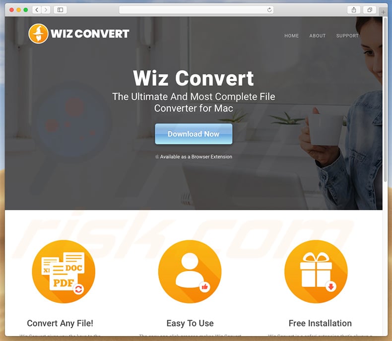 Dubious website used to promote search.wizconvert.com