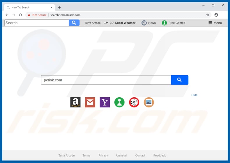 search.terraarcade.com browser hijacker