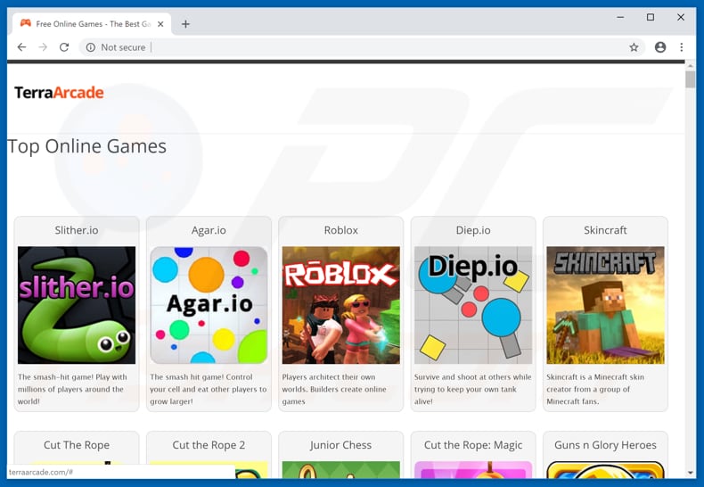 Website used to promote Terra Arcade browser hijacker
