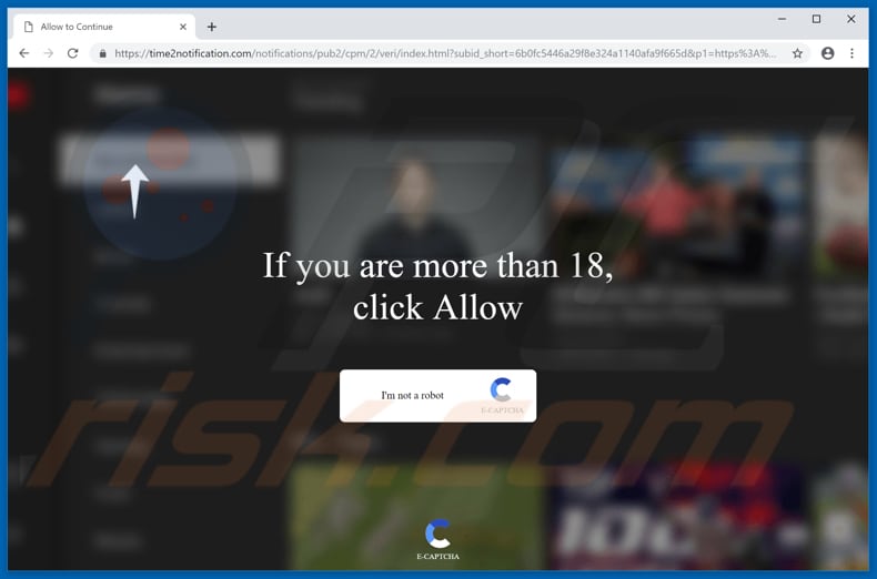 time2notification.com pop-up redirects