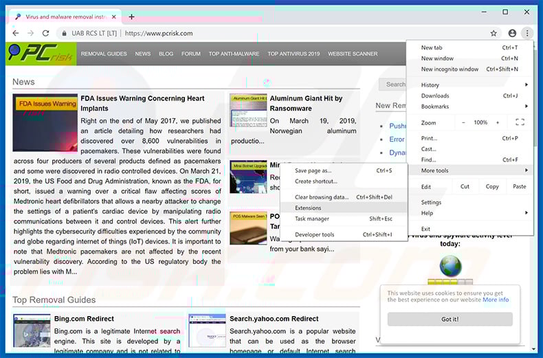 Removing undrabbifor.info  ads from Google Chrome step 1
