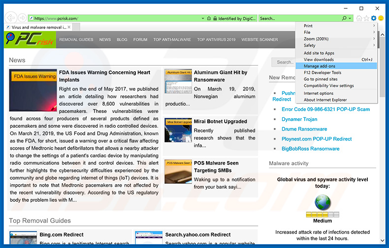 Removing undrabbifor.info ads from Internet Explorer step 1