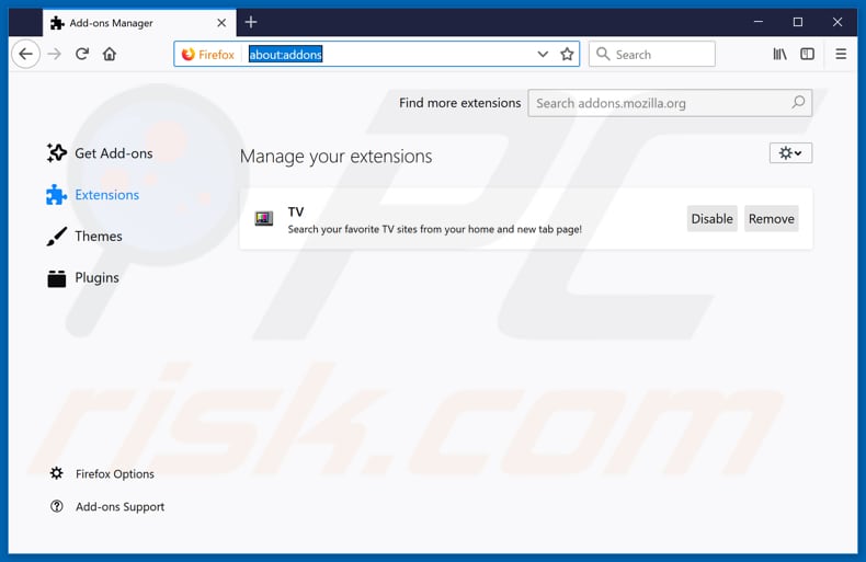 Removing search.watchtvnow.co related Mozilla Firefox extensions