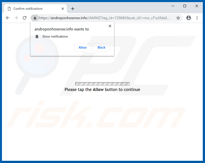 androponhowrow[.]info pop-up redirects