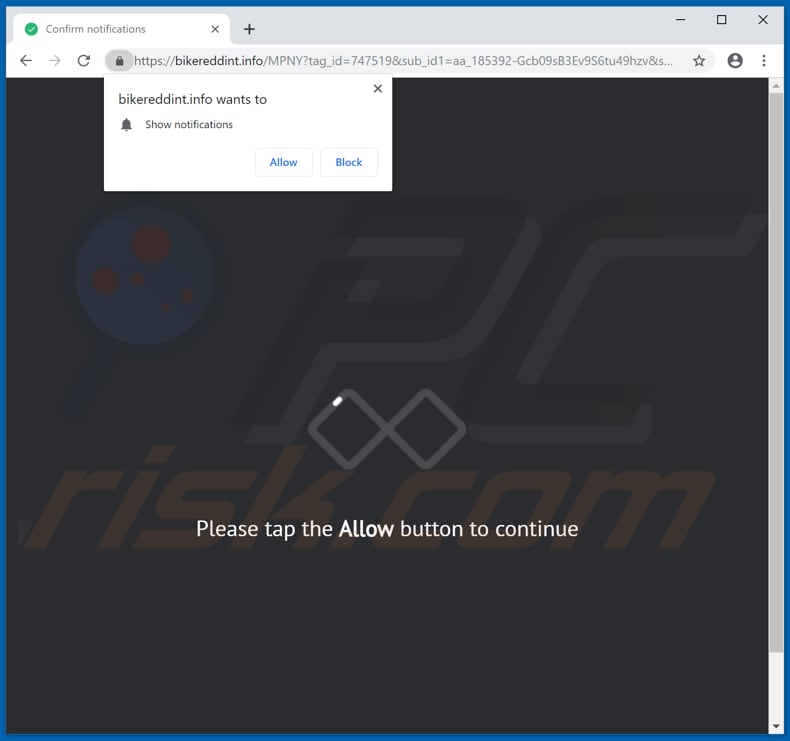 bikereddint[.]info pop-up redirects