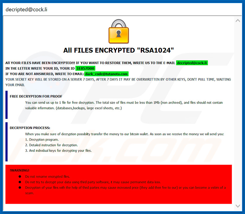 DDOS decrypt instructions