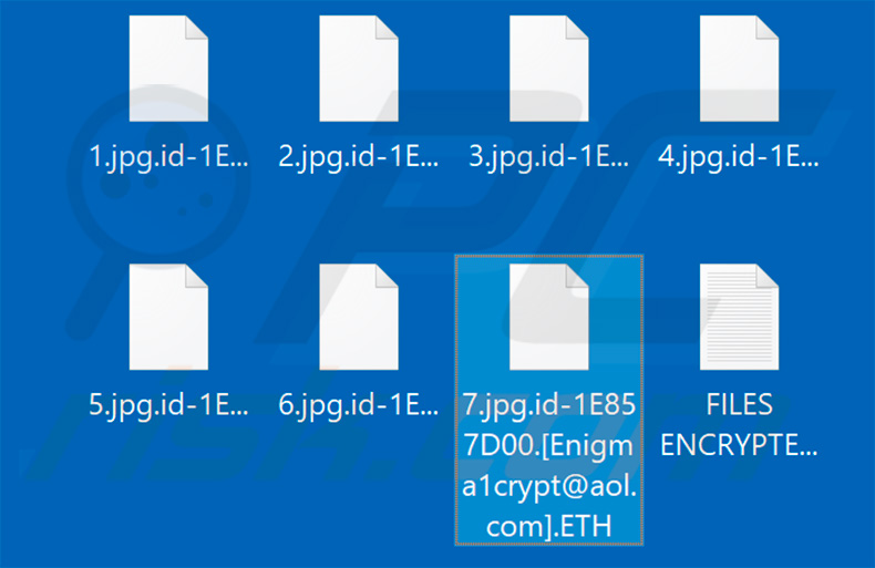 Files encrypted by Dharma's .ETH variant