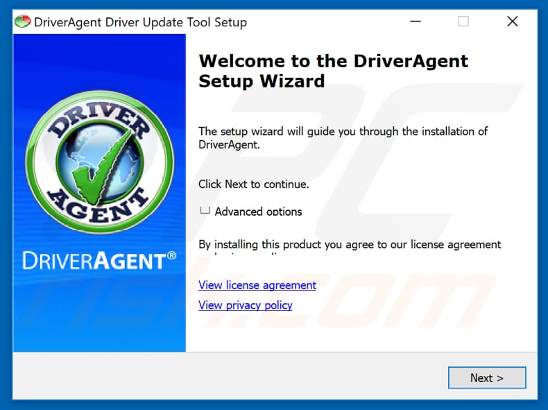 DriverAgent installation setup