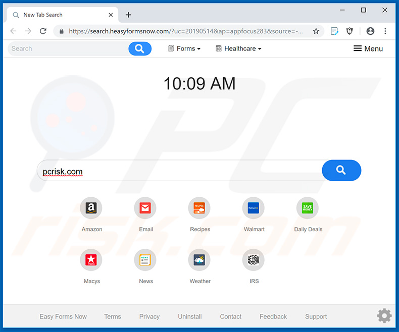 search.heasyformsnow.com browser hijacker