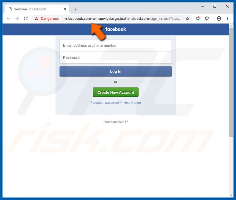 Fake Facebook website asking to enter account credentials (page 2)