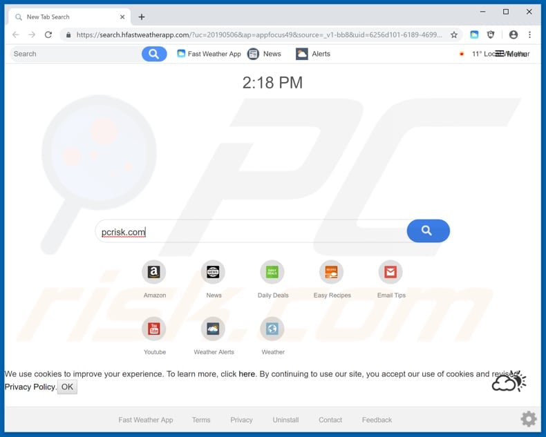 search.hfastweatherapp.com browser hijacker