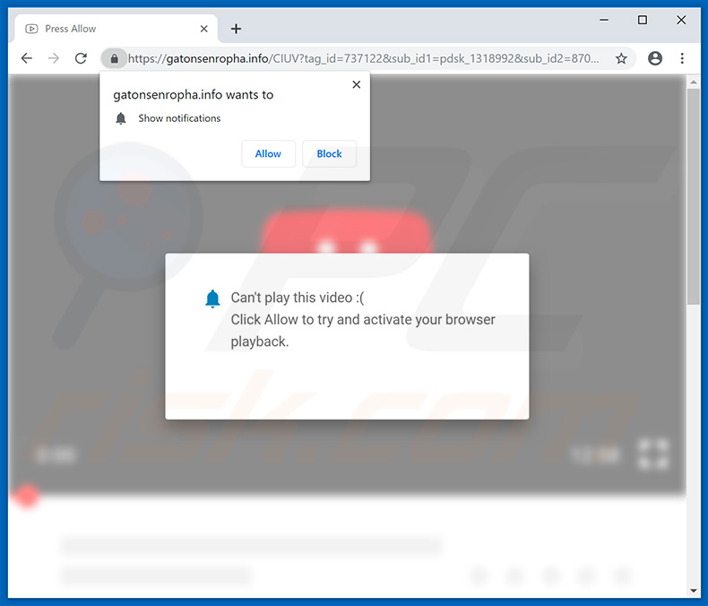 gatonsenropha[.]info pop-up redirects